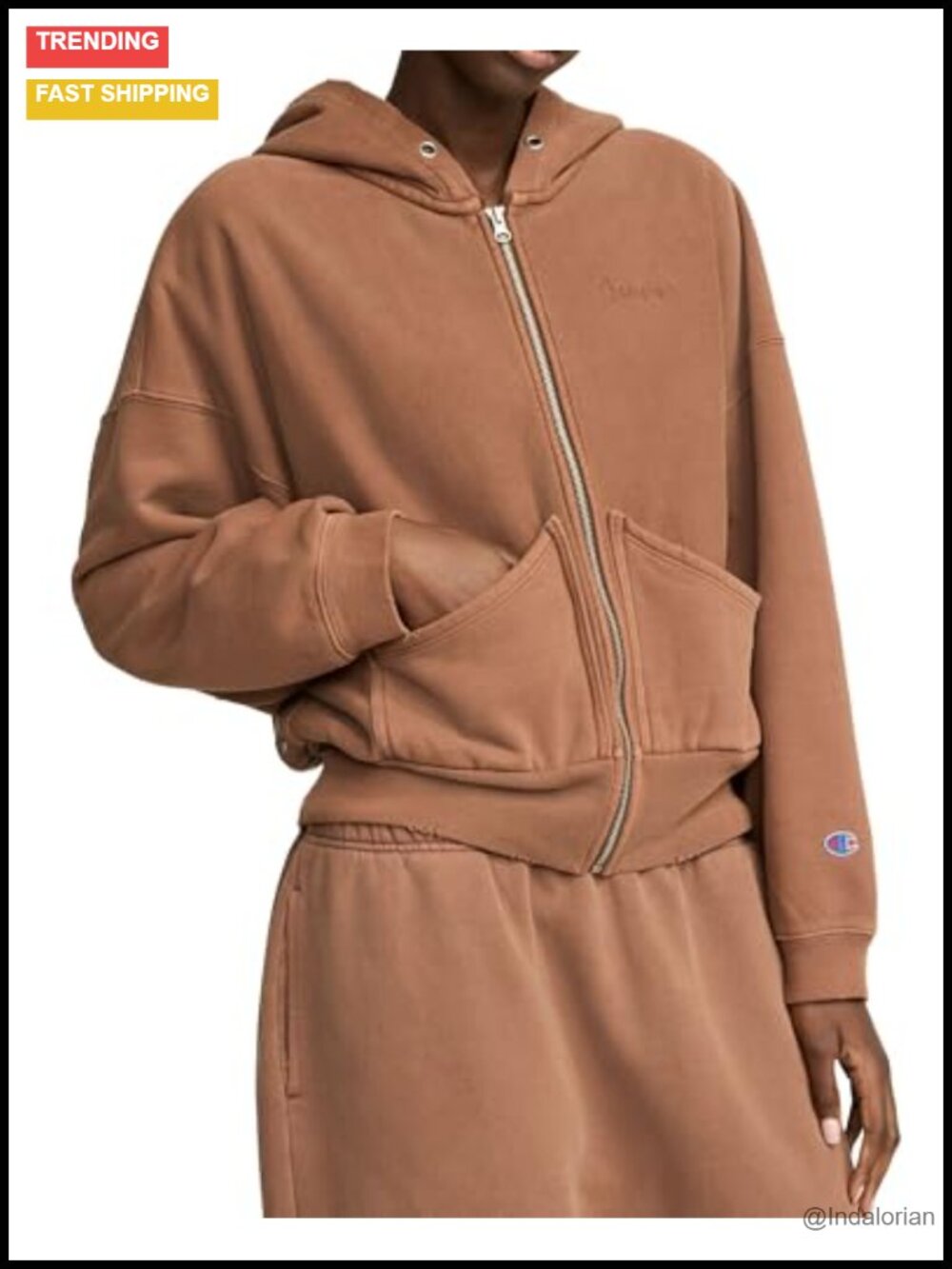 Champion Zip-Up Hoodie Heavyweight 12 oz Fleece Oversized Women